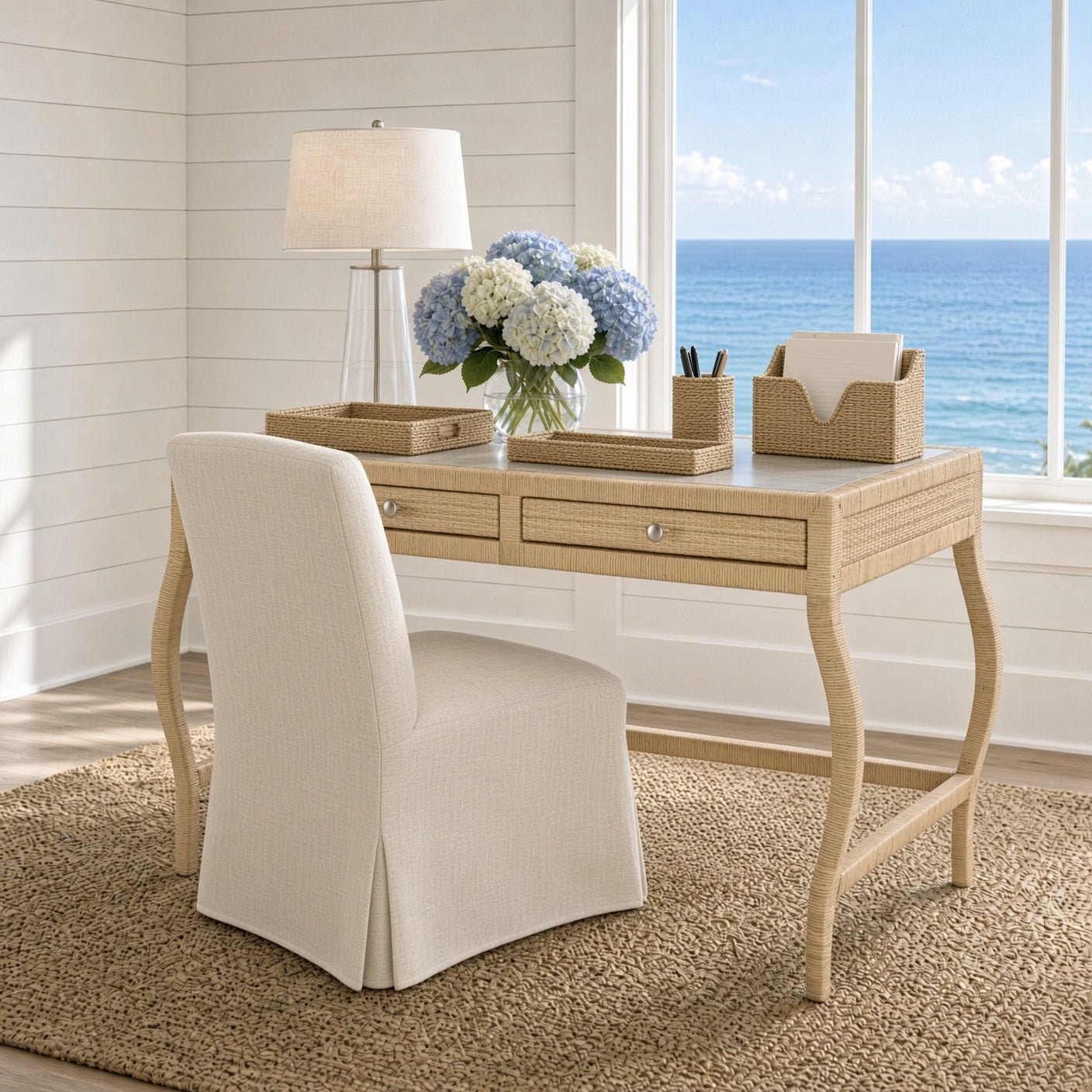 Palm Island Rattan Writing Desk - Our Boat House
