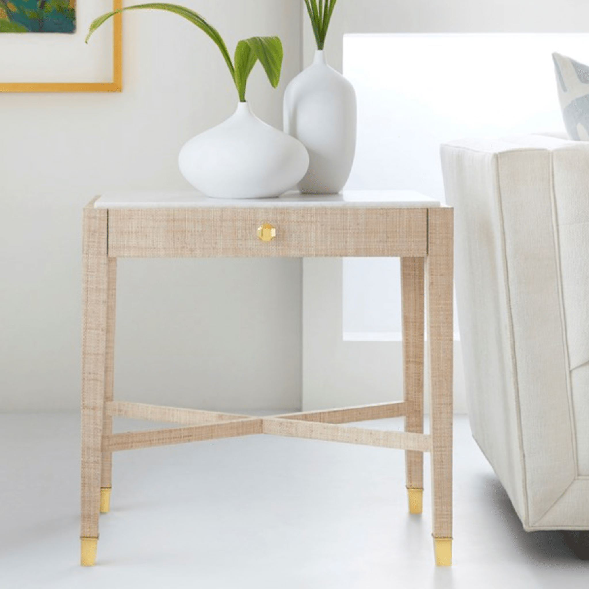 Palma Quartz Side Table - Our Boat House