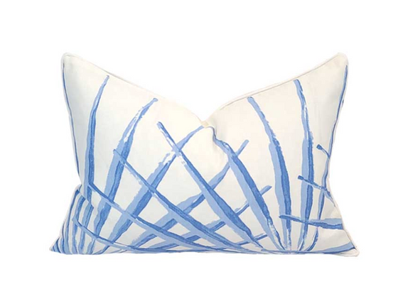 Palmetto Palm Pillow - Blue