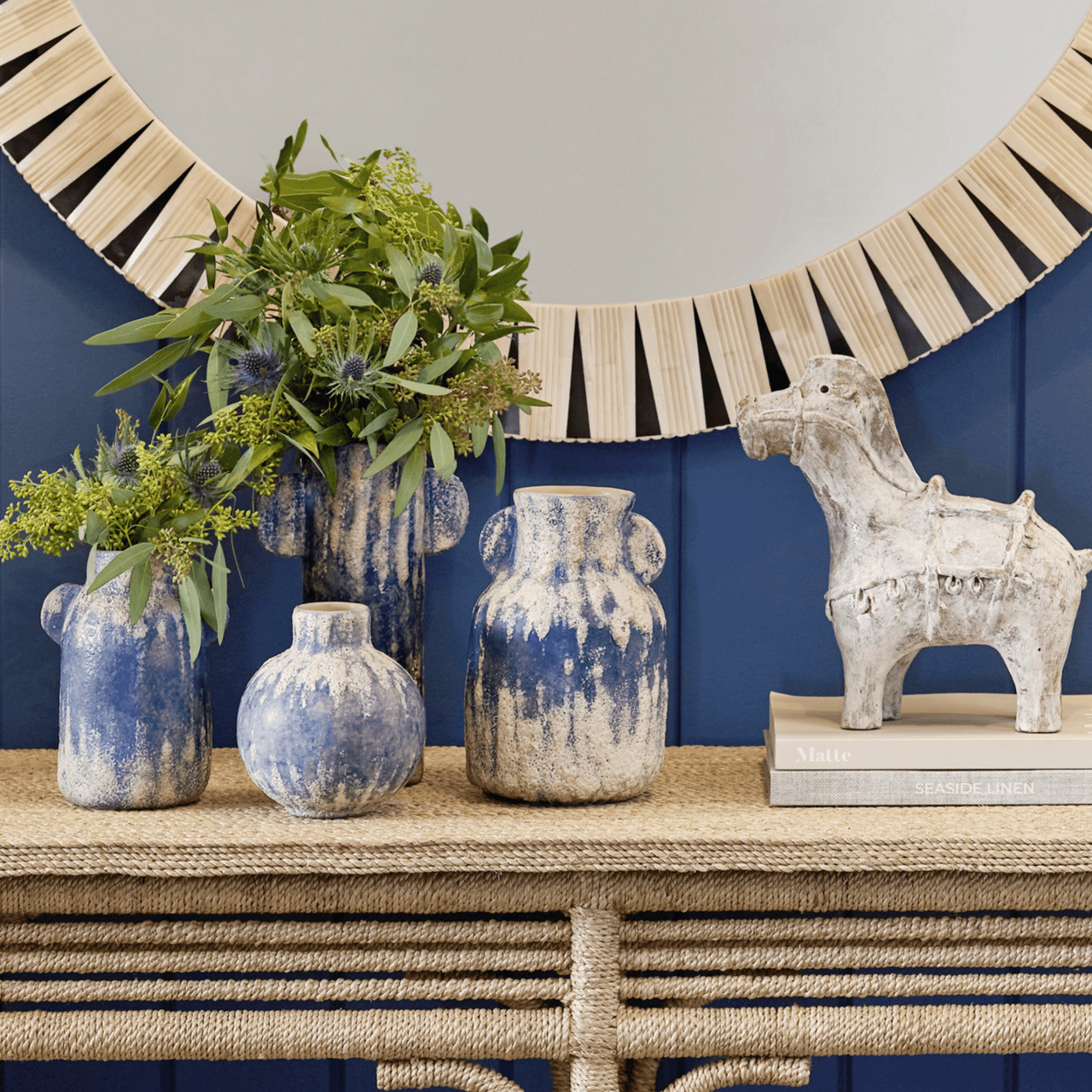 Paros Blue Vase - Set of Four - Our Boat House