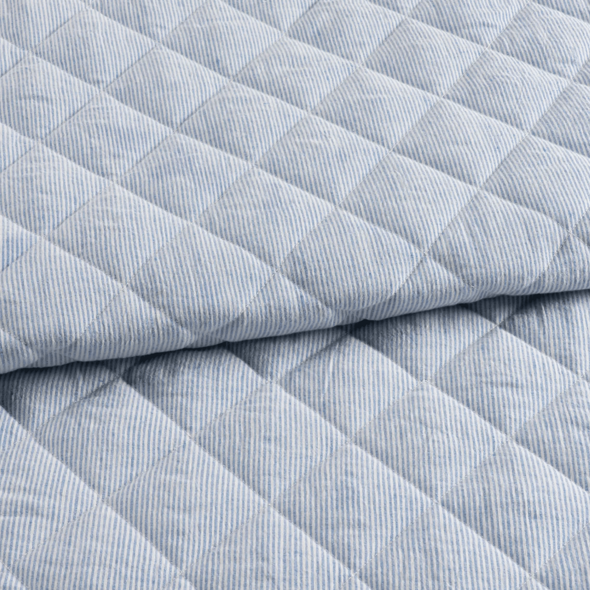 Parris Stripe Linen Quilt - French Blue - Our Boat House