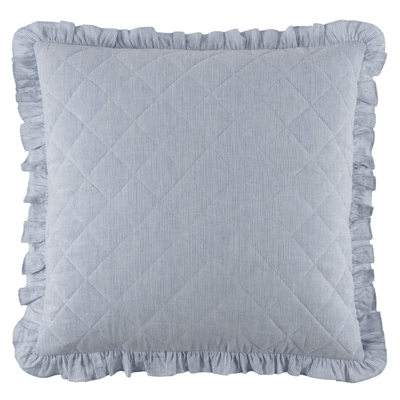 Parris Stripe Linen Quilted Sham - French Blue - Our Boat House