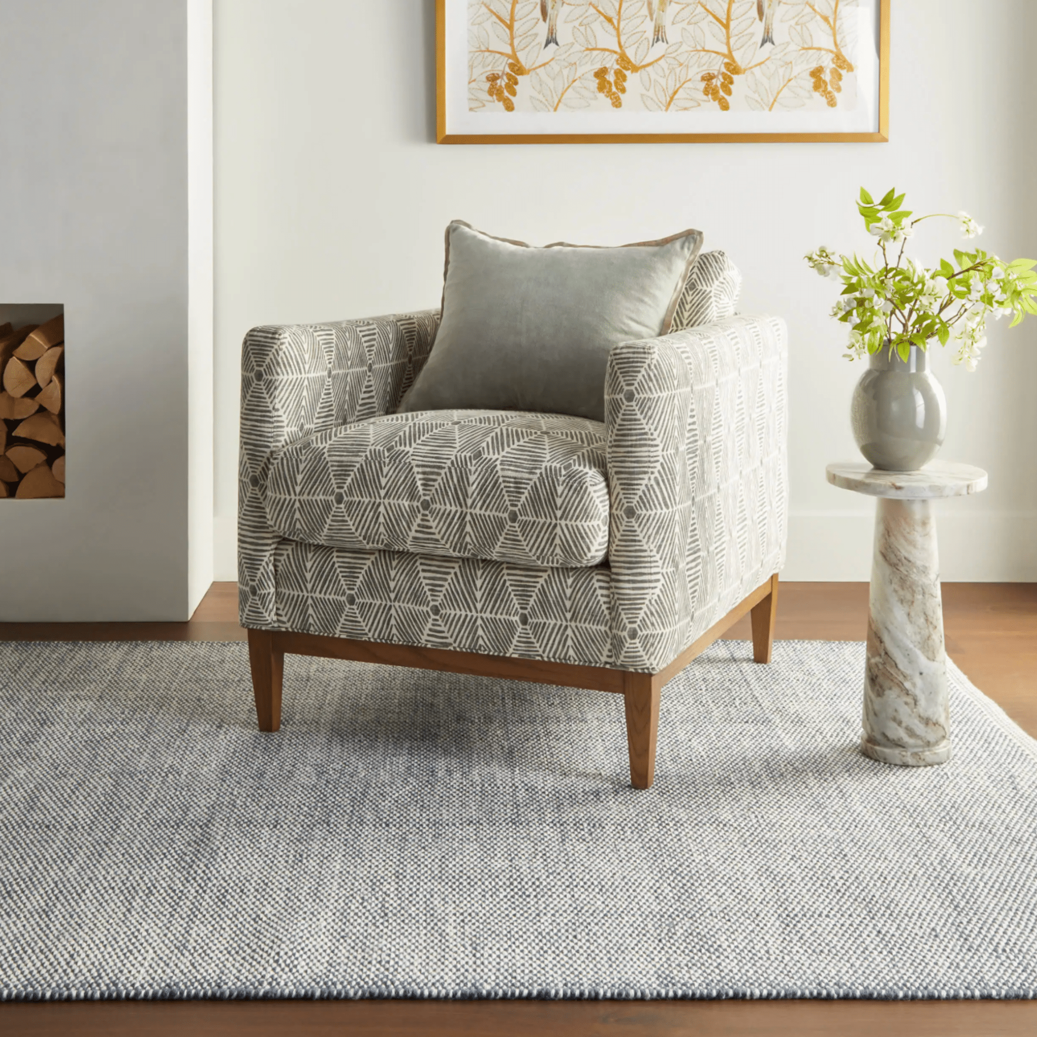 Pebble Handwoven Performance Rug - Blue - Our Boat House