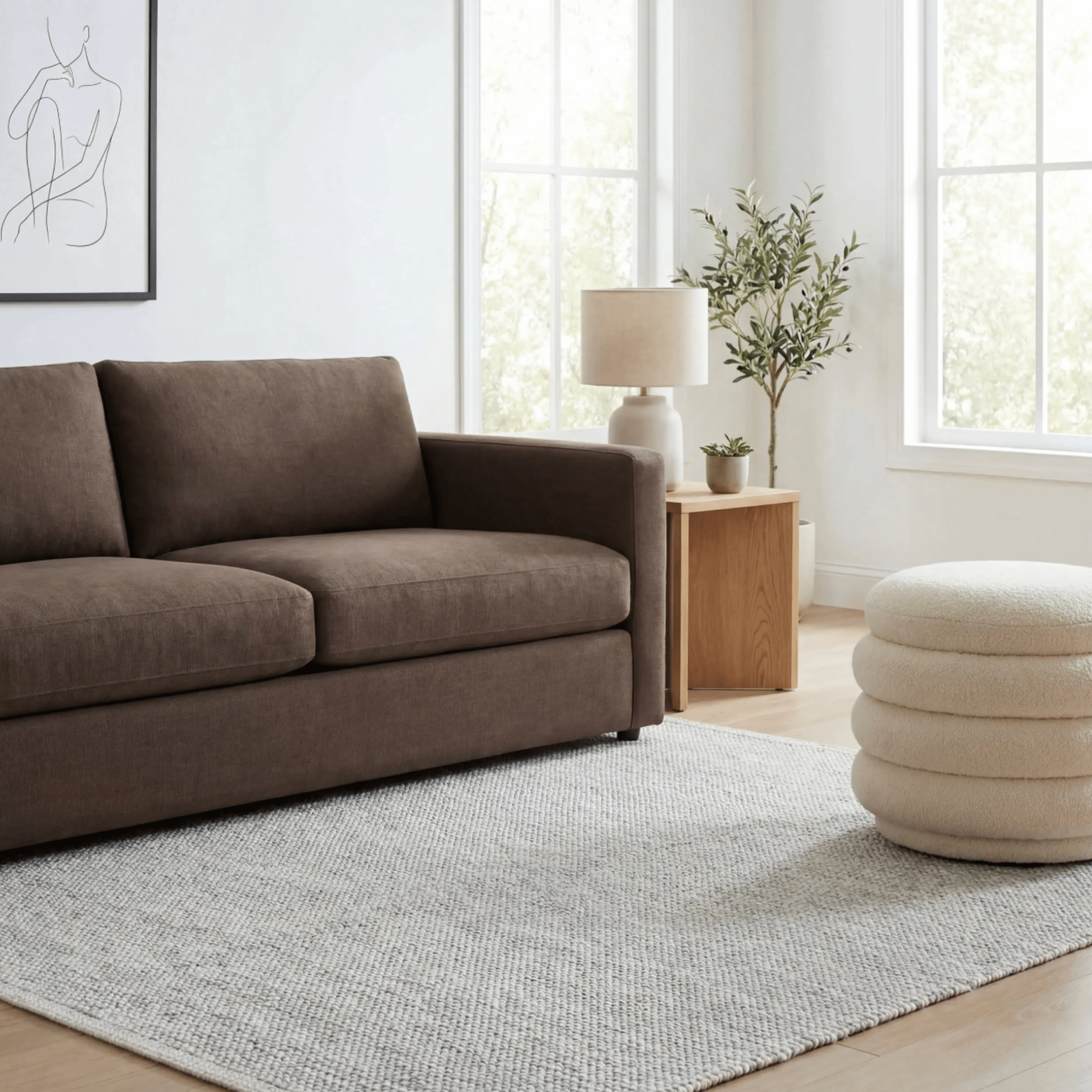 Pebble Handwoven Performance Rug - Grey - Our Boat House