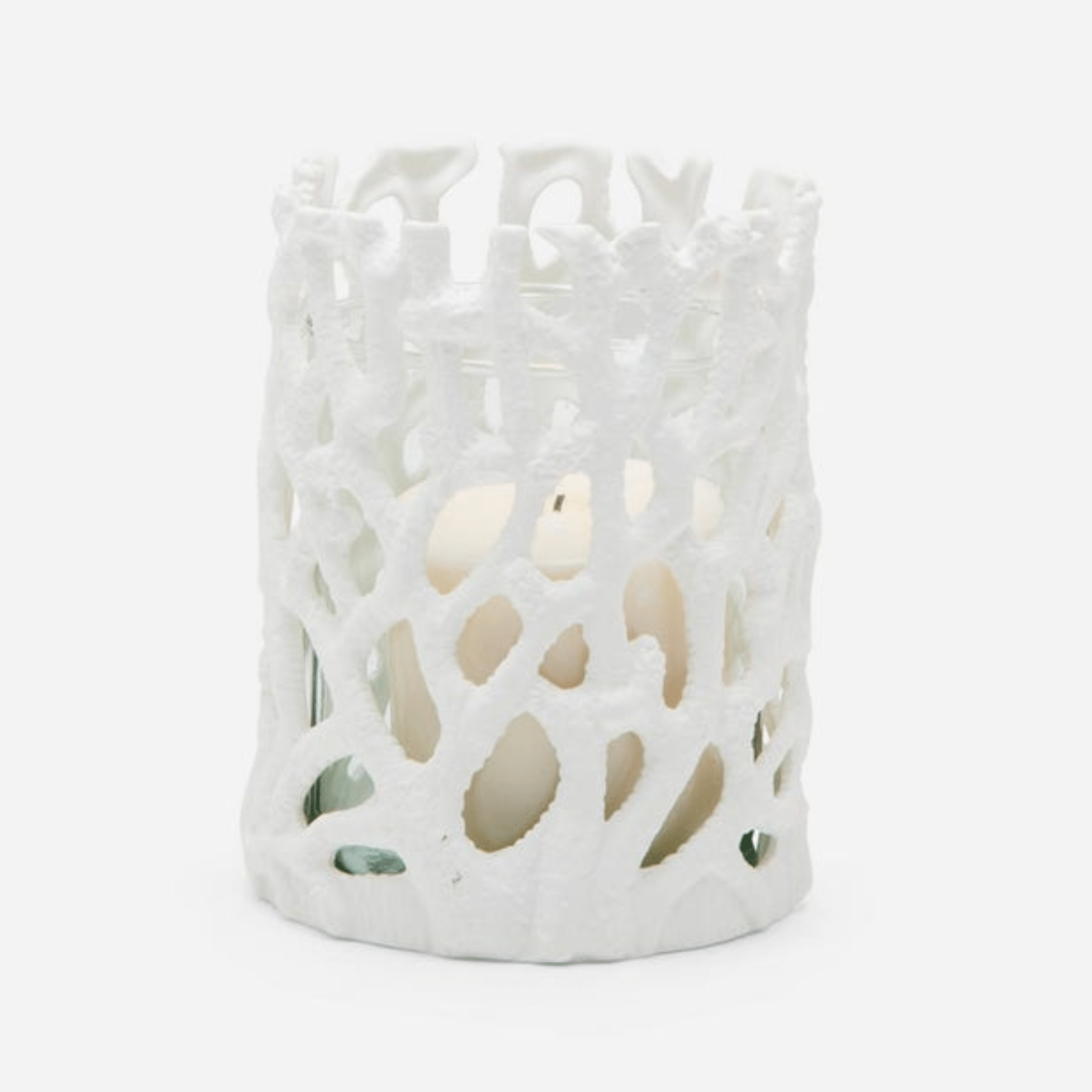 Perth White Porcelain Hurricane - Set of Two - Our Boat House