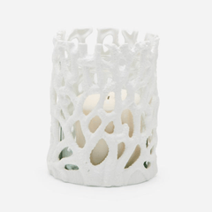 Perth White Porcelain Hurricane - Set of Two - Our Boat House