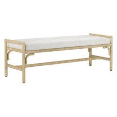 Portofino Abaca Rope Bench w/White Muslin - Our Boat House