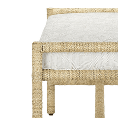 Portofino Abaca Rope Bench w/White Muslin - coastal inspired home furnishing