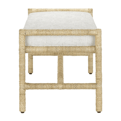 Portofino Abaca Rope Bench w/White Muslin - Our Boat House