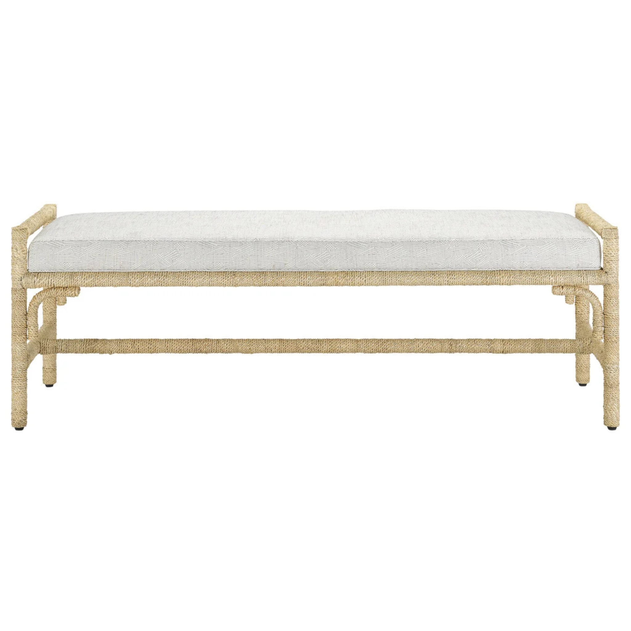 Portofino Abaca Rope Bench w/White Muslin