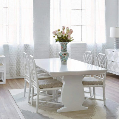 Leila Chippendale Dining Side Chair - Eggshell White
