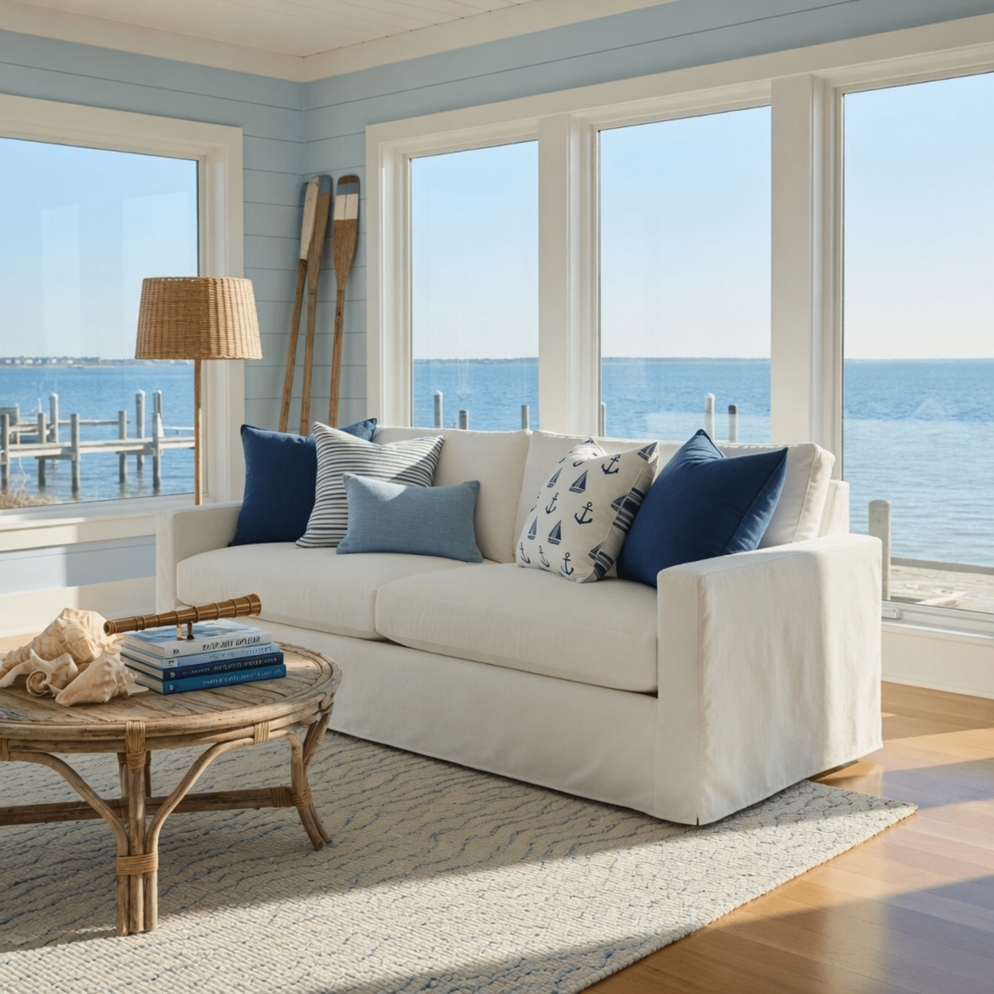 Quick Ship - Rehoboth Slipcovered Sofa - Our Boat House