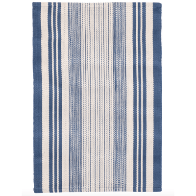 Quincy Stripe Handwoven Indoor/Outdoor Rug - Denim - Our Boat House