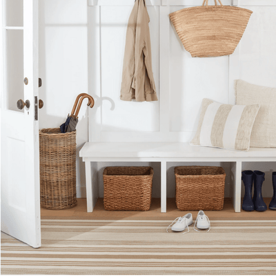 Quincy Stripe Handwoven Indoor/Outdoor Rug - Khaki - Our Boat House