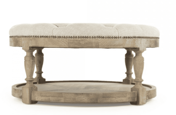 Redmond Tufted Round Cocktail Table - Our Boat House