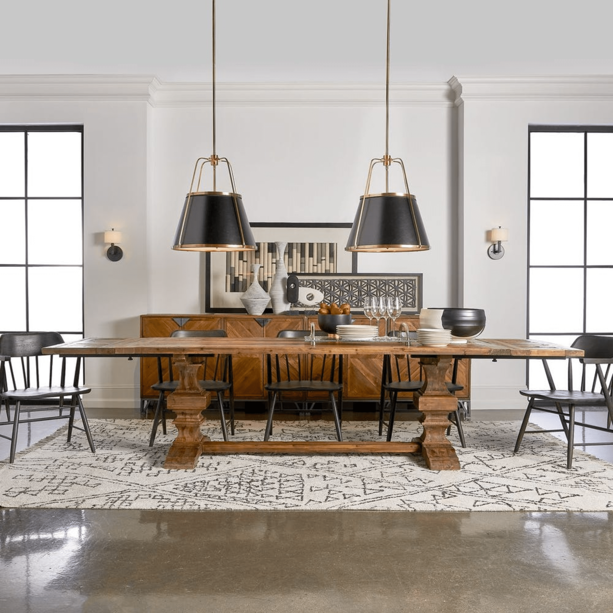 Remington Large Extension Recycled Wood Dining Table - Dark Honey - Our Boat House