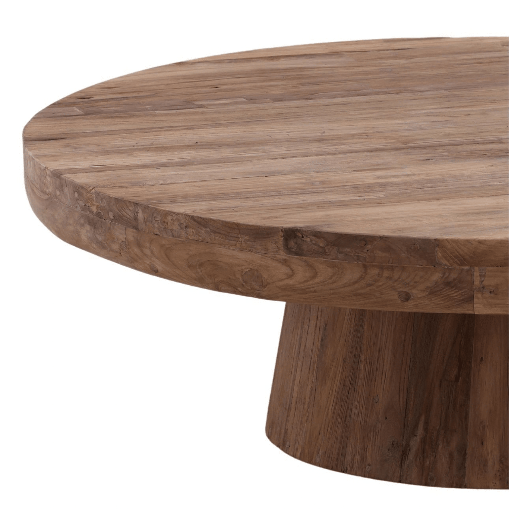 Rhaenyra Reclaimed Teak Wood Round Coffee Table - Our Boat House