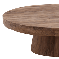 Rhaenyra Reclaimed Teak Wood Round Coffee Table - Our Boat House