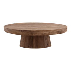 Rhaenyra Reclaimed Teak Wood Round Coffee Table - Our Boat House