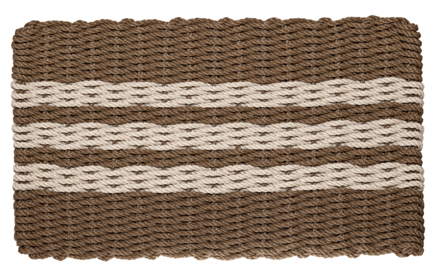 Rope Doormat - Beige & Palomino Farmhouse Stripe - Our Boat House