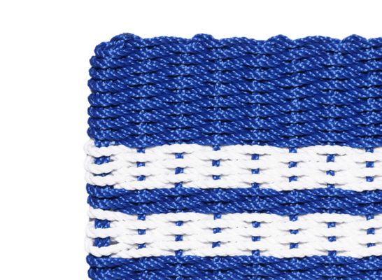 Rope Doormat - Blue & White Farmhouse Stripe - Our Boat House