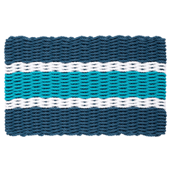Rope Doormat - Cape Cod Aqua Coastal Stripe - Our Boat House
