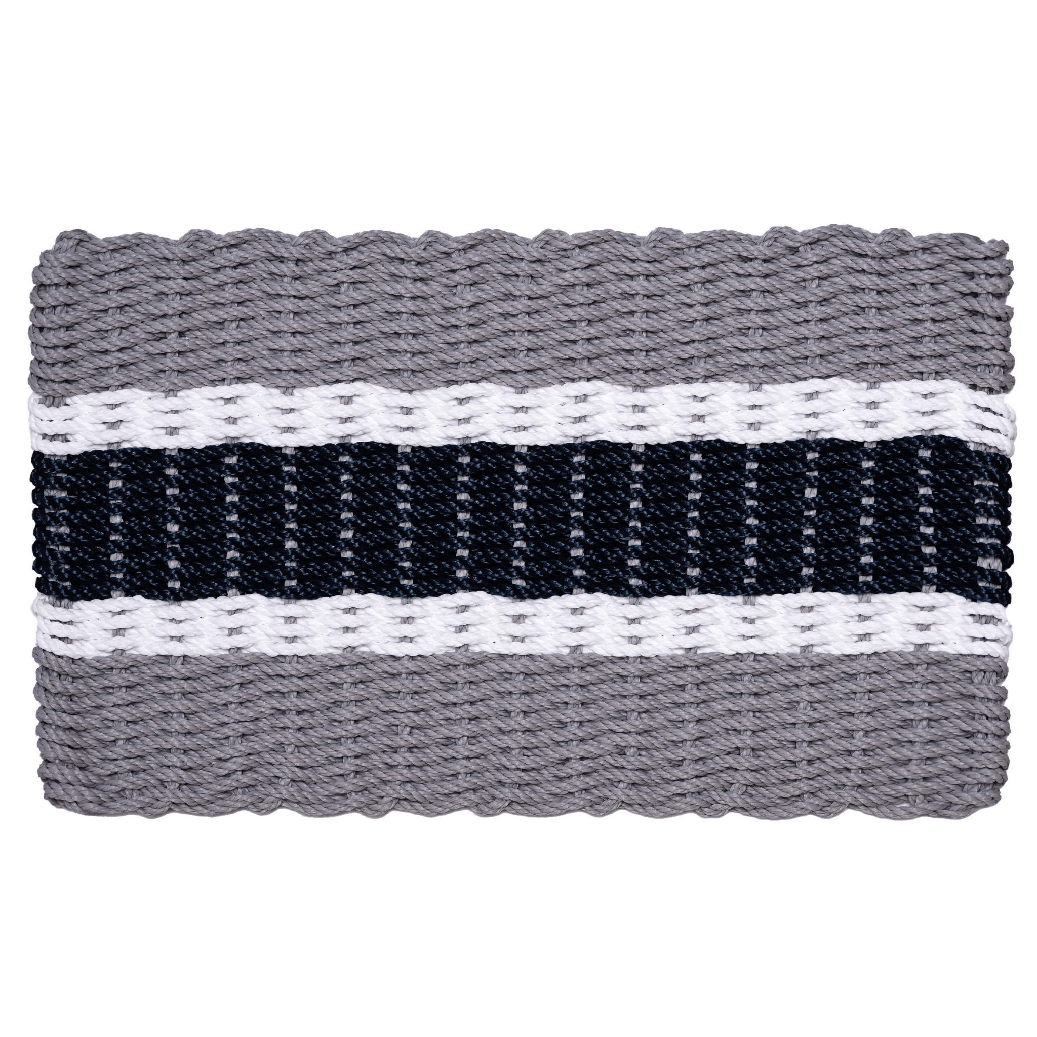 Rope Doormat - Cape Cod Navy Coastal Stripe - Our Boat House
