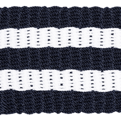 Rope Doormat - Dark Navy & White Shoreline Stripe - Our Boat House