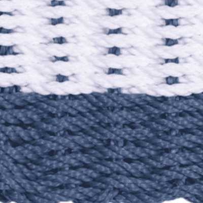 Rope Doormat - Federal Blue & White Shoreline Stripe - Our Boat House