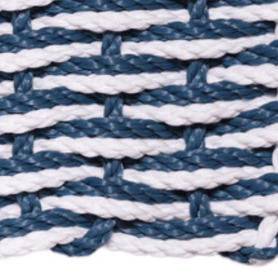 Rope Doormat - Federal Blue & White Wave - Our Boat House