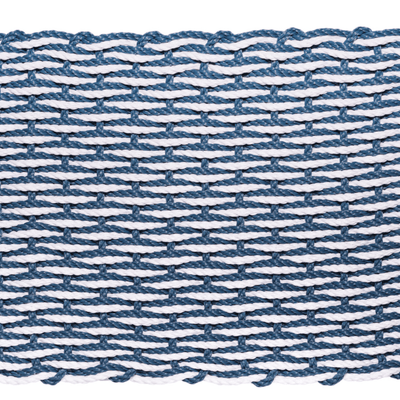 Rope Doormat - Federal Blue & White Wave - Our Boat House