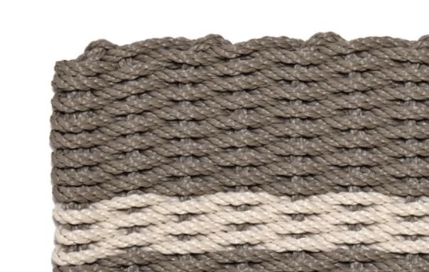 Rope Doormat - Taupe & Palomino Farmhouse Stripe - Our Boat House