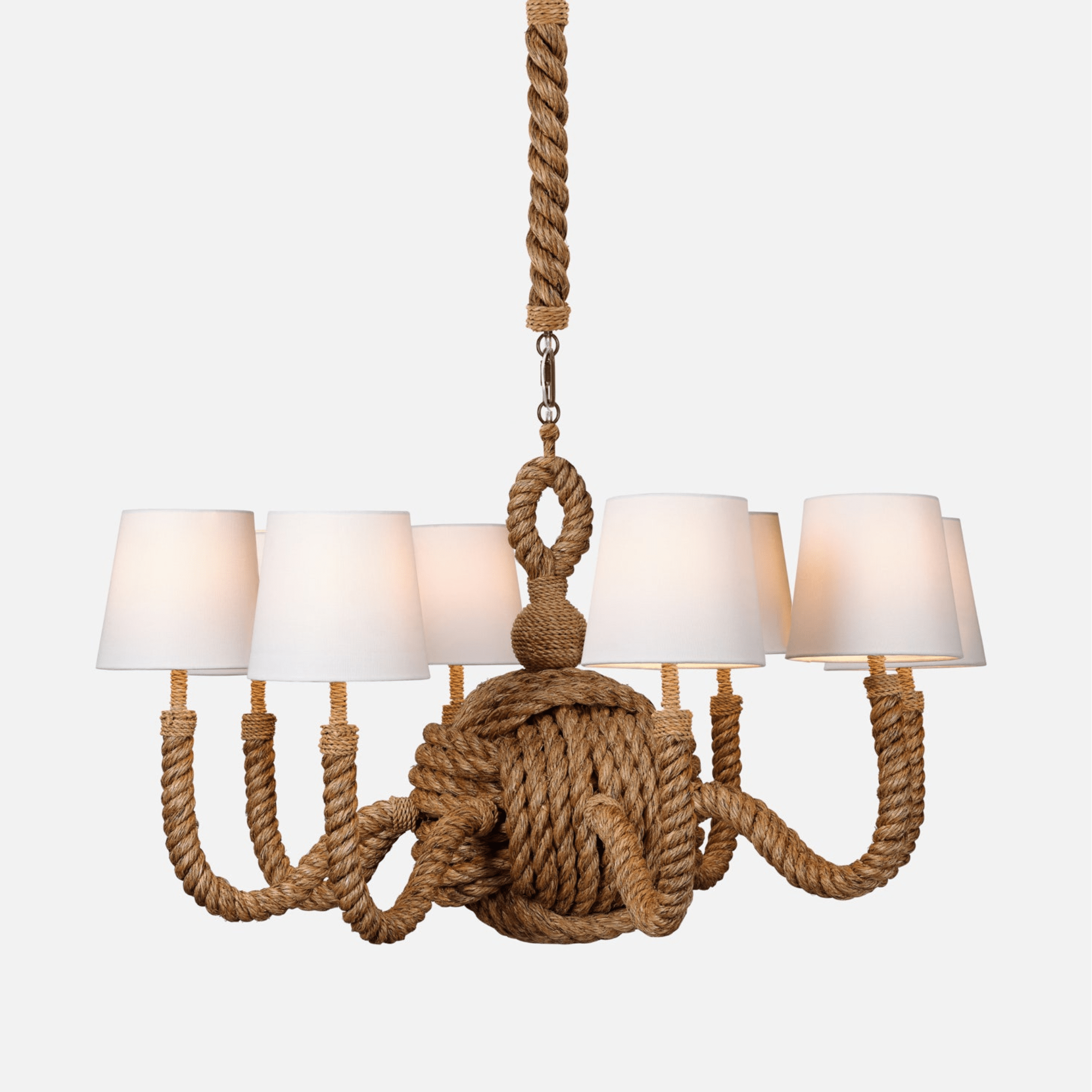 Chandeliers Rope Rectangular Rope Knot Chandelier - Two Sizes – Our Boat House