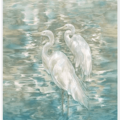 Royal Egret Pair - Framed Giclee - Our Boat House