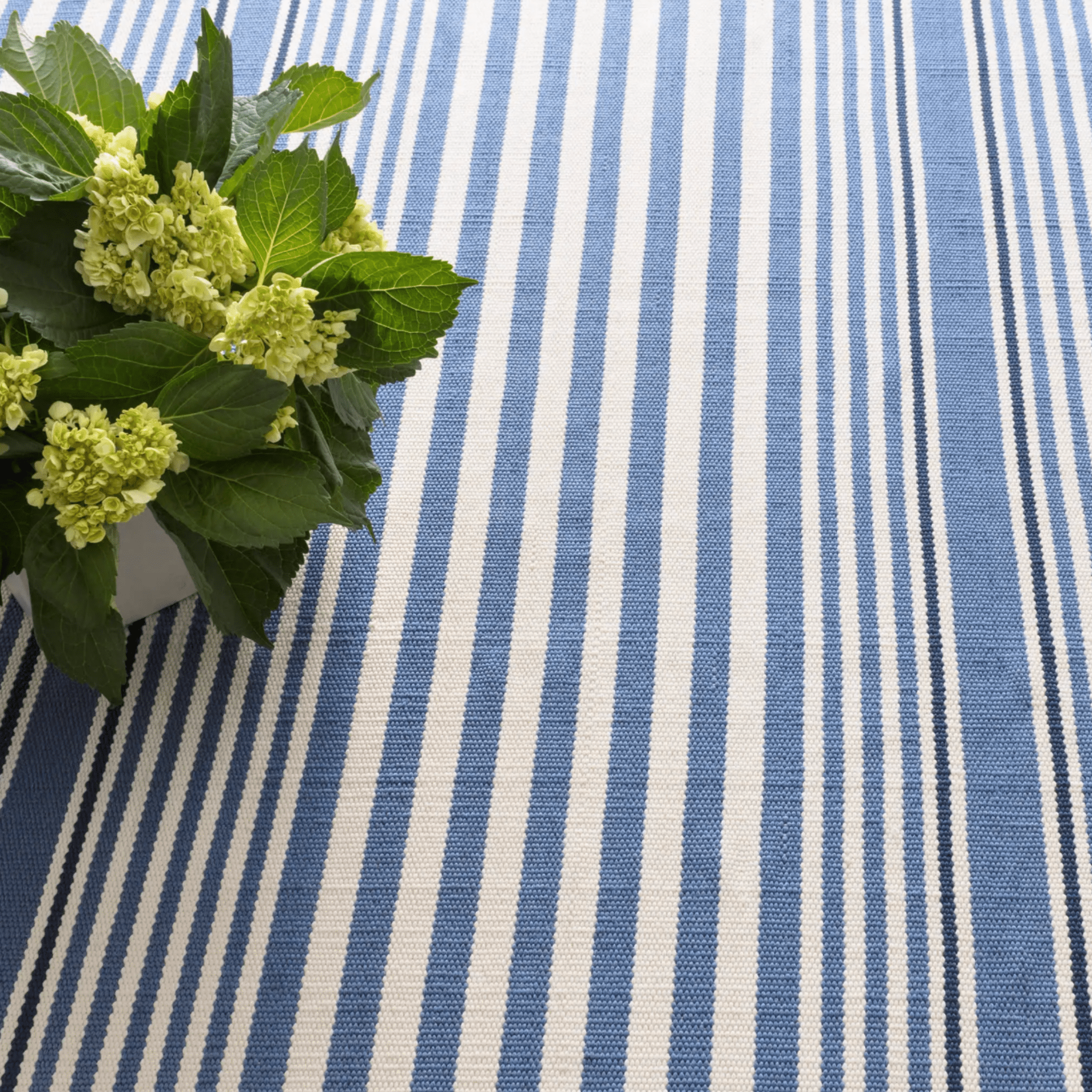 Rugby Stripe Indoor/Outdoor Rug - Denim Blue - Our Boat House