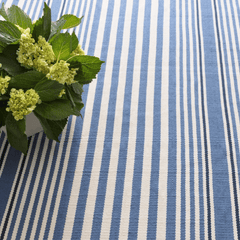 Rugby Stripe Indoor/Outdoor Rug - Denim Blue - Our Boat House