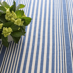 Rugby Stripe Indoor/Outdoor Rug - Denim Blue - Our Boat House