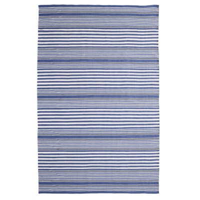 Rugby Stripe Indoor/Outdoor Rug - Denim Blue - Our Boat House