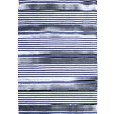Rugby Stripe Indoor/Outdoor Rug - Denim Blue - Our Boat House