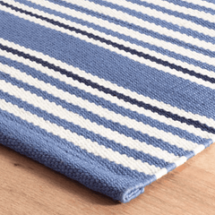 Rugby Stripe Indoor/Outdoor Rug - Denim Blue - Our Boat House
