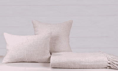 Rye Beach Throw Pillows & Throw - Natural - Our Boat House