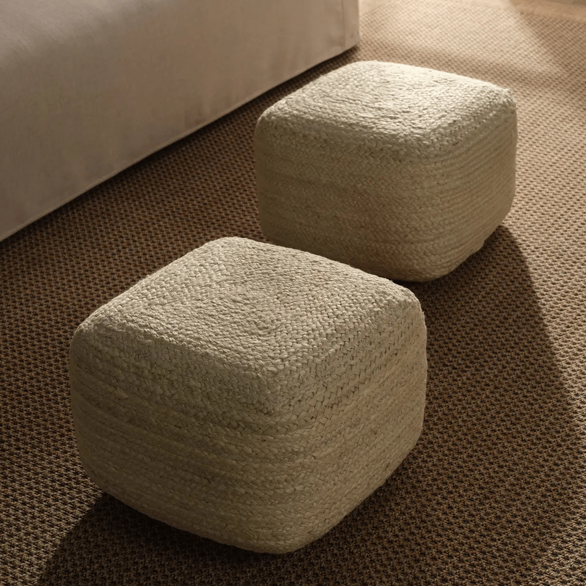 Sabal Jute Square Pouf - Our Boat House
