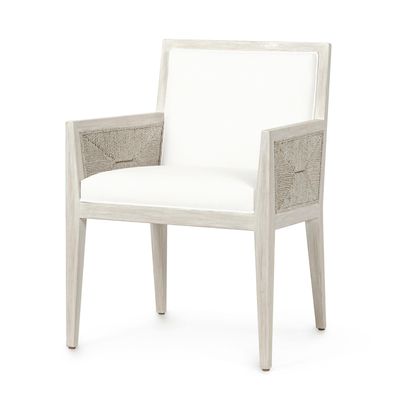 Sacramento Dining Arm Chair - White Sand - Our Boat House