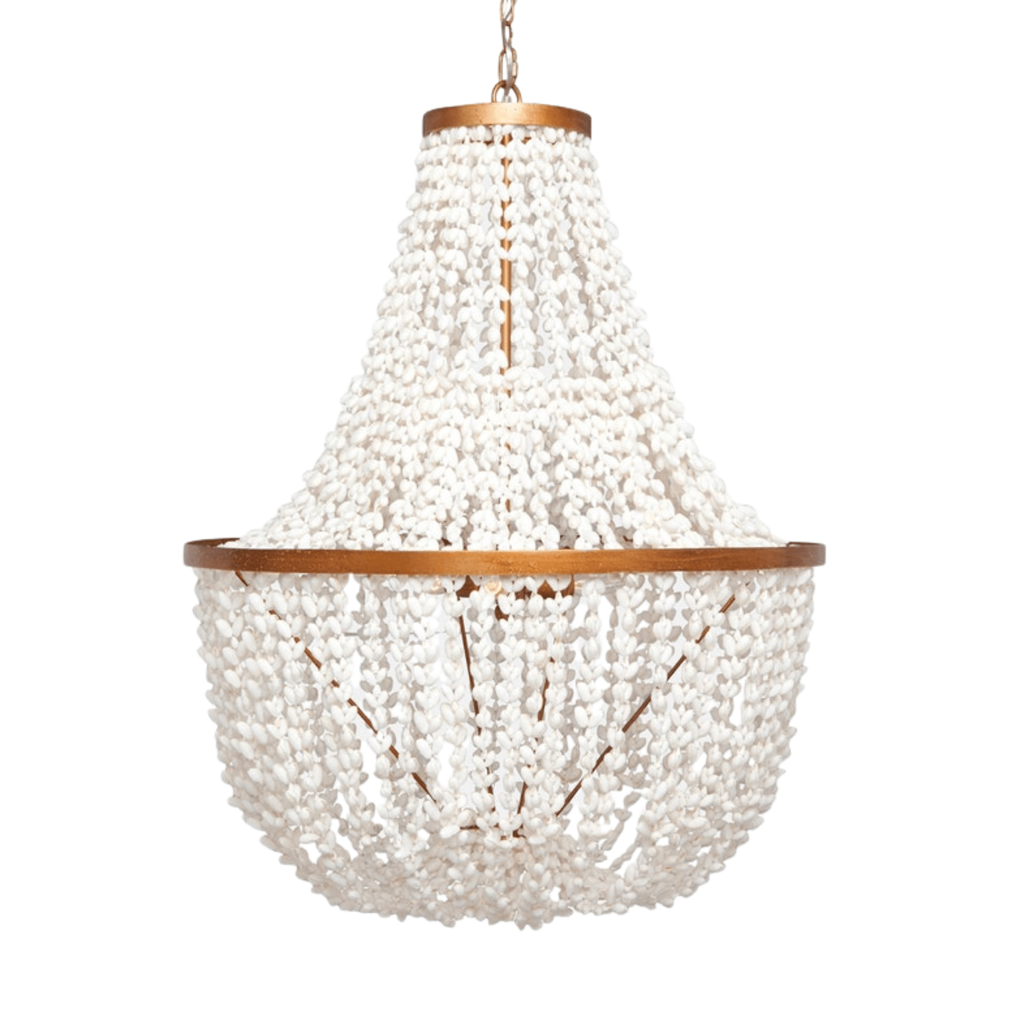 Sadie White Shell Chandelier - Two Finishes - Our Boat House