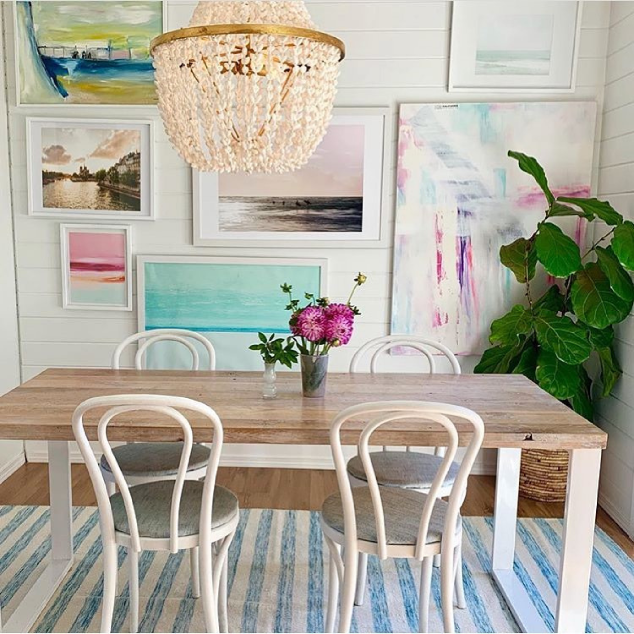 Sadie White Shell Chandelier - Two Finishes - Our Boat House