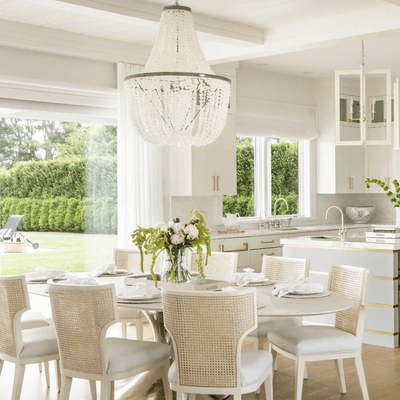 Sadie White Shell Chandelier - Two Finishes - Our Boat House