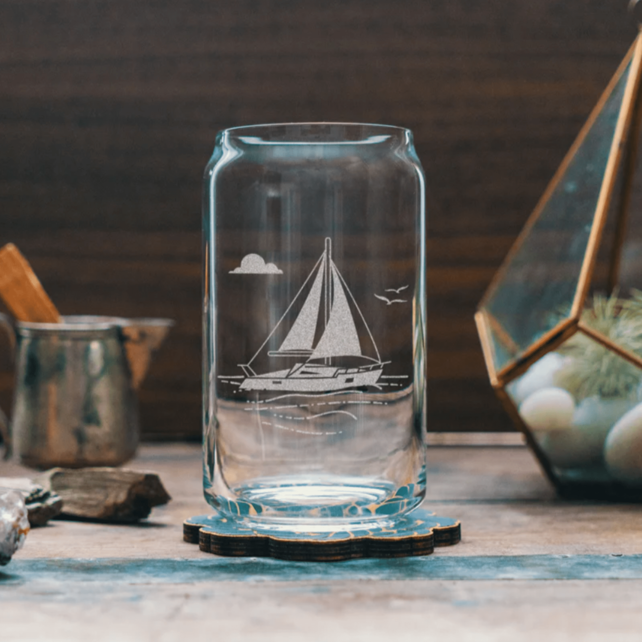 Sailboat Glassware Set of Six - 4 Styles - Our Boat House