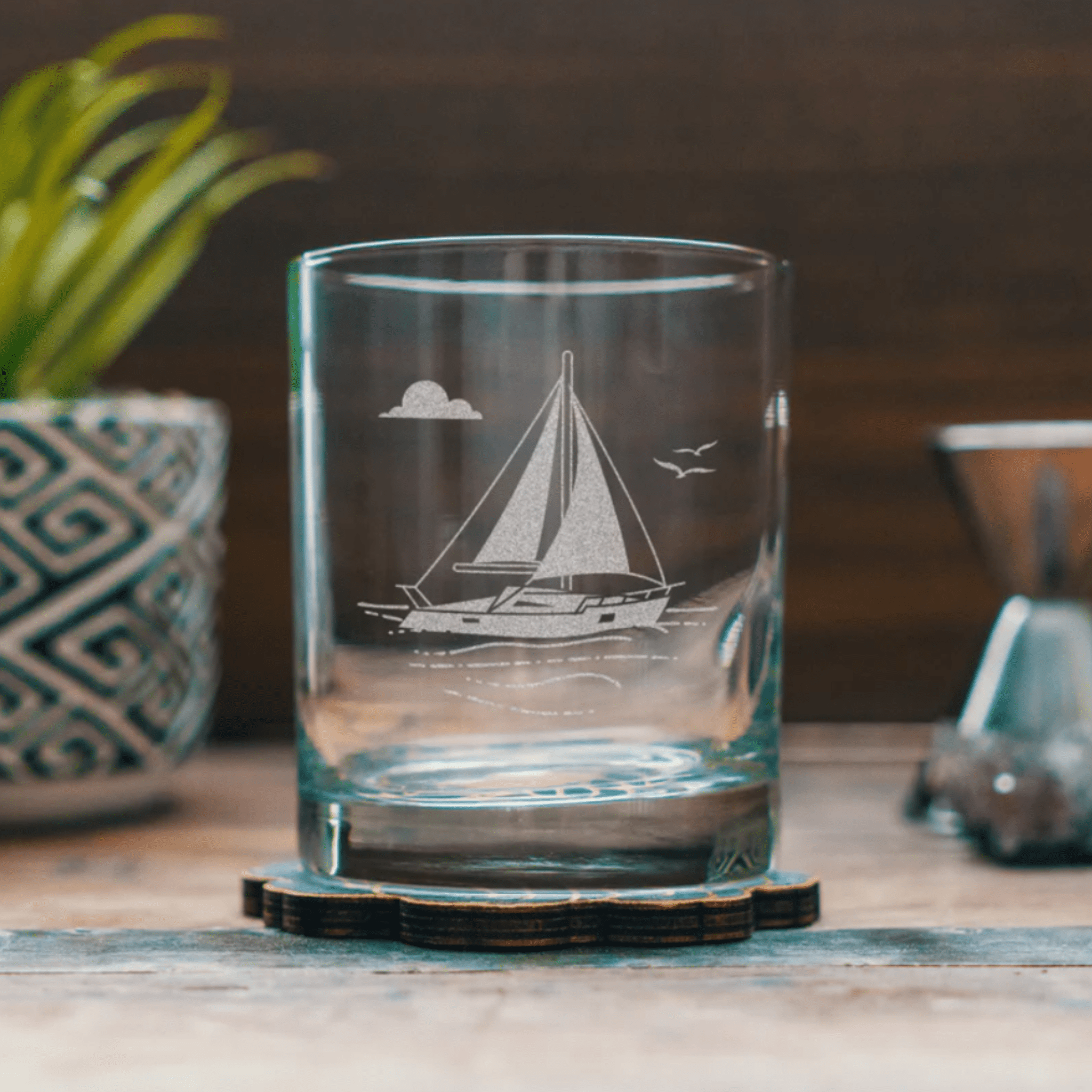 Sailboat Glassware Set of Six - 4 Styles - Our Boat House