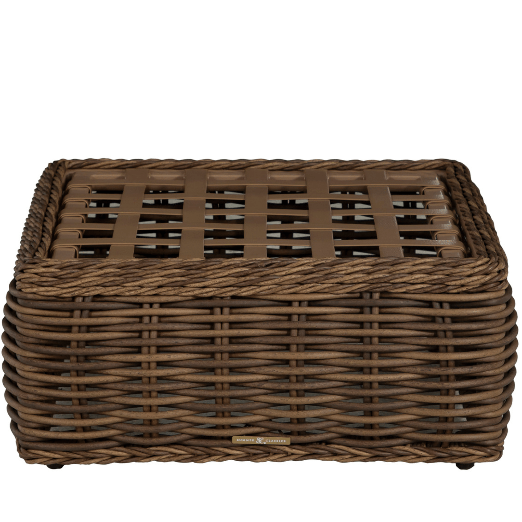 Sarasota Outdoor Wicker Ottoman - Raffia - Our Boat House