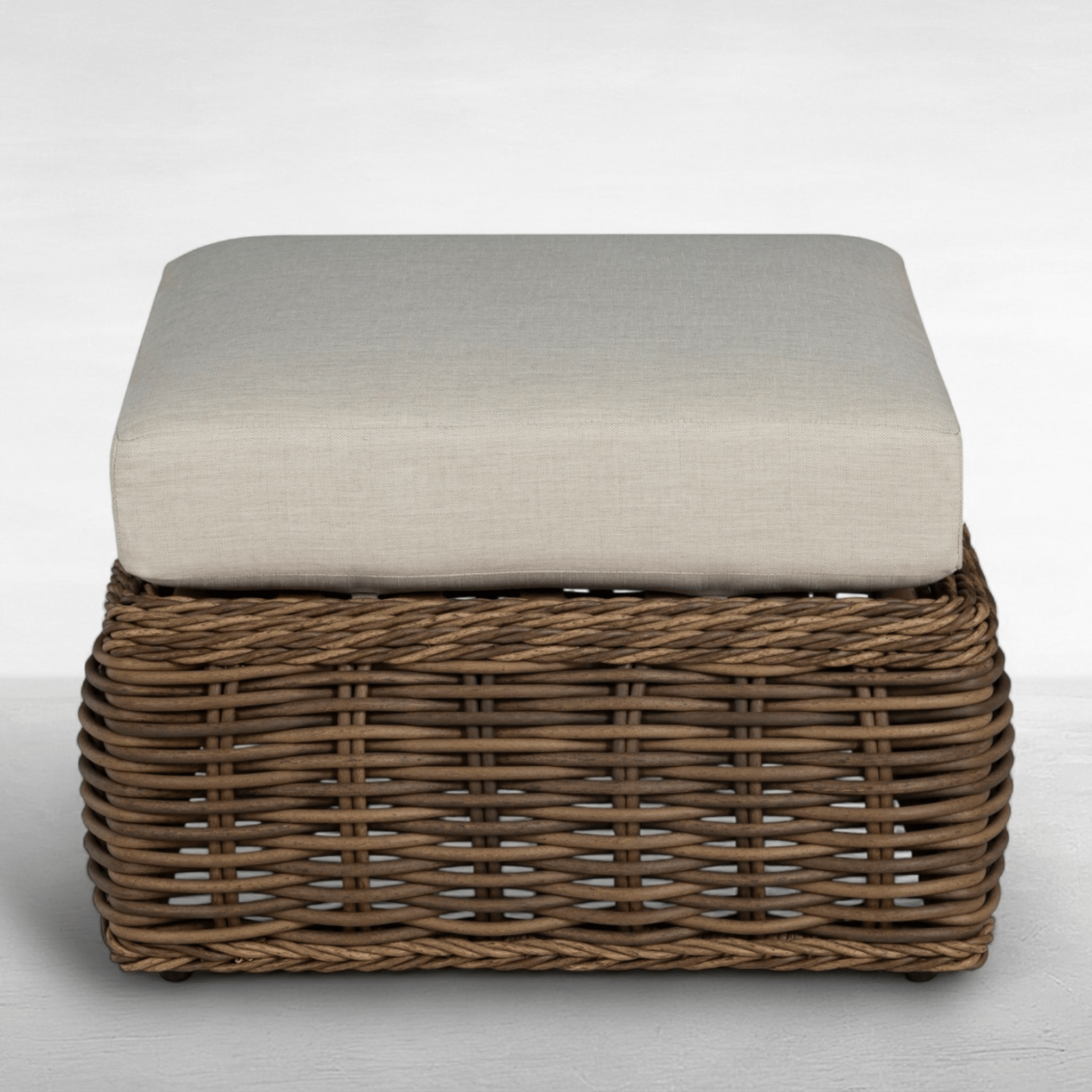Sarasota Outdoor Wicker Ottoman - Raffia - Our Boat House